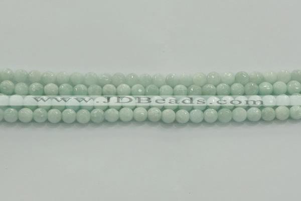 CAM1511 15.5 inches 6mm faceted round natural peru amazonite beads