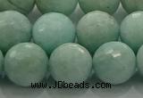 CAM1515 15.5 inches 14mm faceted round natural peru amazonite beads