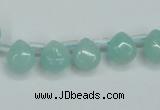 CAM153 9*11mm top-drilled flat teardrop amazonite gemstone beads