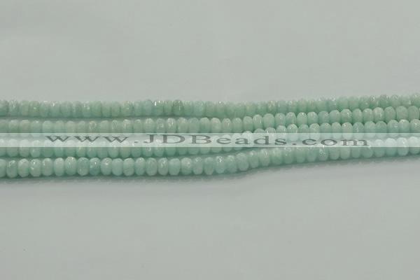 CAM1541 15.5 inches 4*6mm faceted rondelle peru amazonite beads