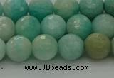 CAM1562 15.5 inches 8mm faceted round Russian amazonite beads