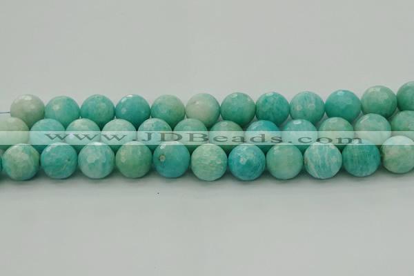 CAM1566 15.5 inches 16mm faceted round Russian amazonite beads