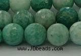 CAM1583 15.5 inches 10mm faceted round Russian amazonite beads