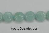 CAM159 15.5 inches 12mm carved flower amazonite gemstone beads