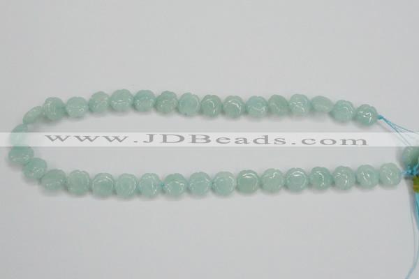 CAM159 15.5 inches 12mm carved flower amazonite gemstone beads