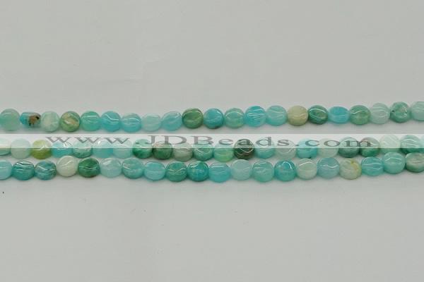 CAM1590 15.5 inches 6mm flat round Russian amazonite beads