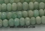 CAM1611 15.5 inches 4*6mm faceted rondelle peru amazonite beads