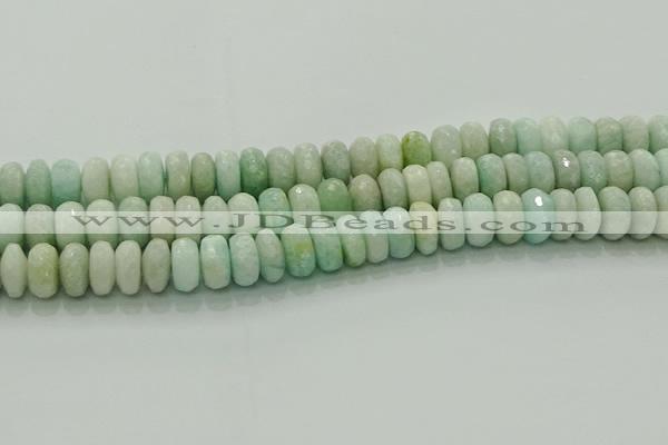 CAM1614 15.5 inches 8*12mm faceted rondelle peru amazonite beads