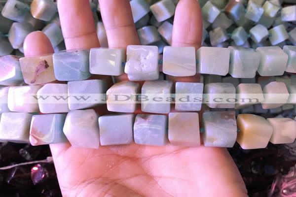 CAM1676 15.5 inches 8*10mm - 12*14mm cube amazonite beads