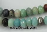 CAM171 15.5 inches 5*8mm faceted rondelle amazonite gemstone beads