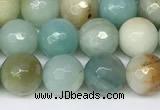 CAM1746 15.5 inches 8mm faceted round amazonite beads wholesale