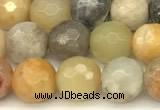 CAM1775 15 inches 6mm faceted round yellow amazonite beads