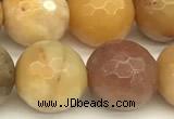 CAM1778 15 inches 12mm faceted round yellow amazonite beads