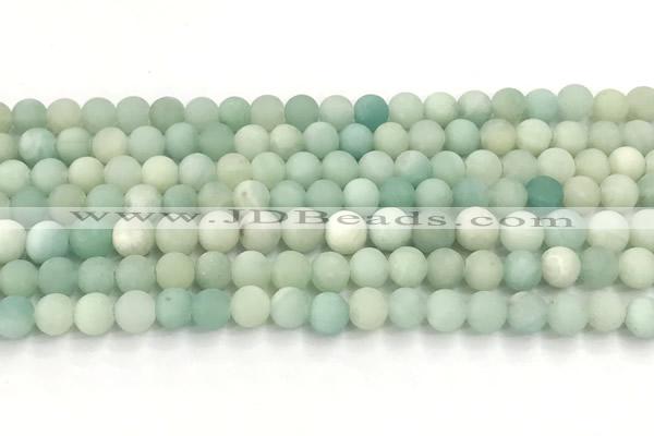 CAM1795 15 inches 4mm round matte amazonite beads