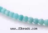 CAM25 4mm  faceted round natural amazonite stone beads Wholesale