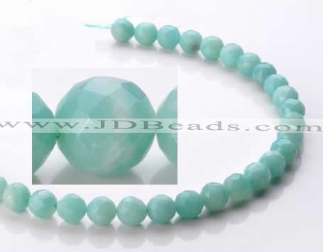 CAM28 10mm natural amazonite faceted round stone beads Wholesale