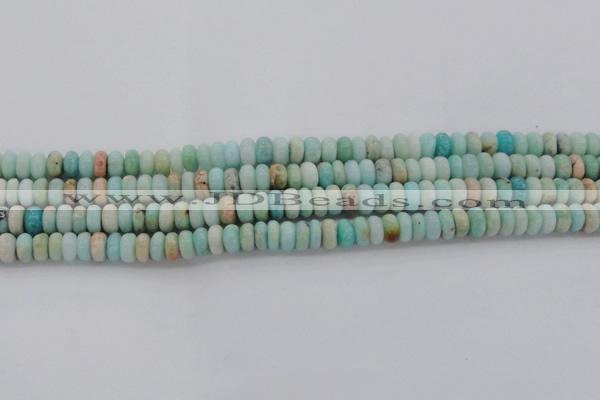 CAM328 15.5 inches 4*8mm rondelle natural peru amazonite beads