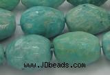 CAM342 15.5 inches 13*18mm faceted nuggets natural peru amazonite beads