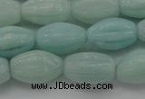 CAM360 15.5 inches 10*15mm carved rice amazonite gemstone beads