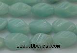 CAM361 15.5 inches 7*14mm twisted rice amazonite gemstone beads