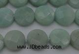 CAM363 15.5 inches 10mm faceted coin amazonite gemstone beads