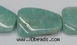 CAM415 22*30mm twisted rectangle natural russian amazonite beads