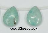 CAM417 15.5 inches 18*25mm flat teardrop natural russian amazonite beads