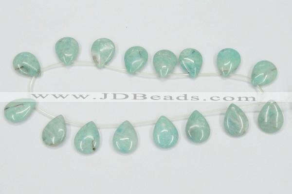 CAM417 15.5 inches 18*25mm flat teardrop natural russian amazonite beads