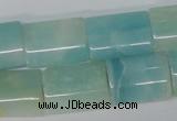 CAM606 15.5 inches 15*20mm flat tube Chinese amazonite beads