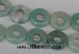 CAM636 15.5 inches 14mm donut Chinese amazonite gemstone beads