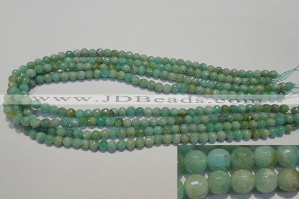 CAM811 15.5 inches 6mm faceted round Brazilian amazonite beads