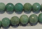 CAM815 15.5 inches 12mm faceted round Brazilian amazonite beads