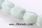 CAM84 faceted pebble natural amazonite 11*16mm beads Wholesale