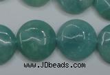 CAM919 15.5 inches 20mm flat round amazonite gemstone beads wholesale