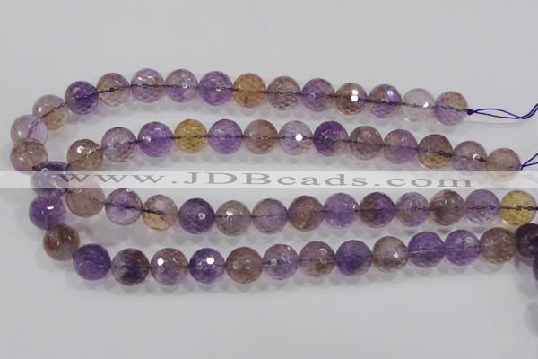 CAN14 15.5 inches 16mm faceted round natural ametrine beads