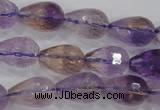 CAN24 15.5 inches 12*16mm faceted teardrop natural ametrine beads