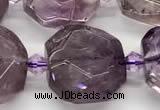 CAN266 15 inches 15*15mm faceted freeform ametrine beads