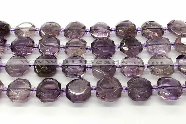 CAN266 15 inches 15*15mm faceted freeform ametrine beads