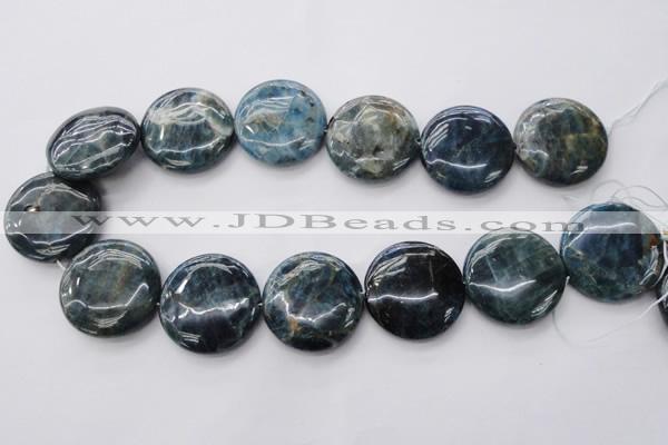 CAP348 15.5 inches 30mm flat round natural apatite gemstone beads