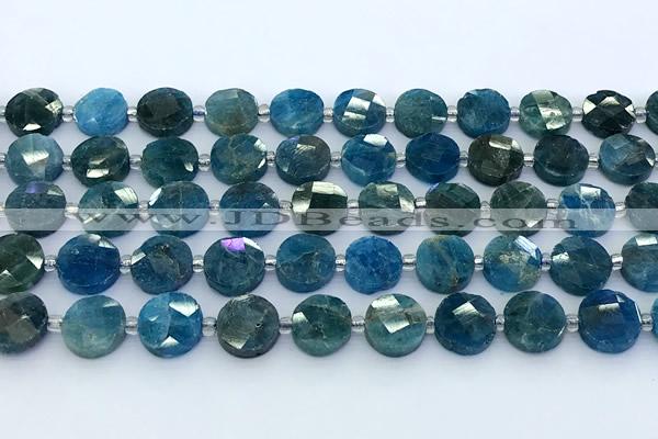 CAP751 15 inches 10mm faceted coin apatite beads