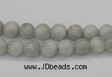 CAQ102 15.5 inches 8mm round AB grade natural aquamarine beads