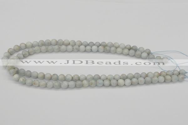 CAQ102 15.5 inches 8mm round AB grade natural aquamarine beads