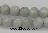 CAQ105 15.5 inches 14mm round AB grade natural aquamarine beads