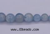 CAQ128 15.5 inches multi-size round natural aquamarine beads wholesale