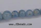 CAQ130 15.5 inches multi-size round natural aquamarine beads