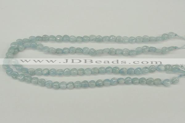 CAQ154 15.5 inches 8*8mm heart natural aquamarine beads