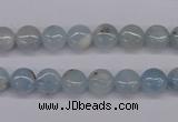 CAQ156 15.5 inches 8mm flat round natural aquamarine beads