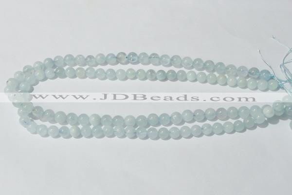 CAQ201 15.5 inches 8mm round natural aquamarine beads wholesale