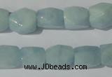 CAQ209 15.5 inches 10*14mm faceted nugget natural aquamarine beads