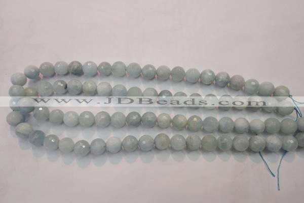 CAQ224 15 inches 10mm faceted round aquamarine beads wholesale